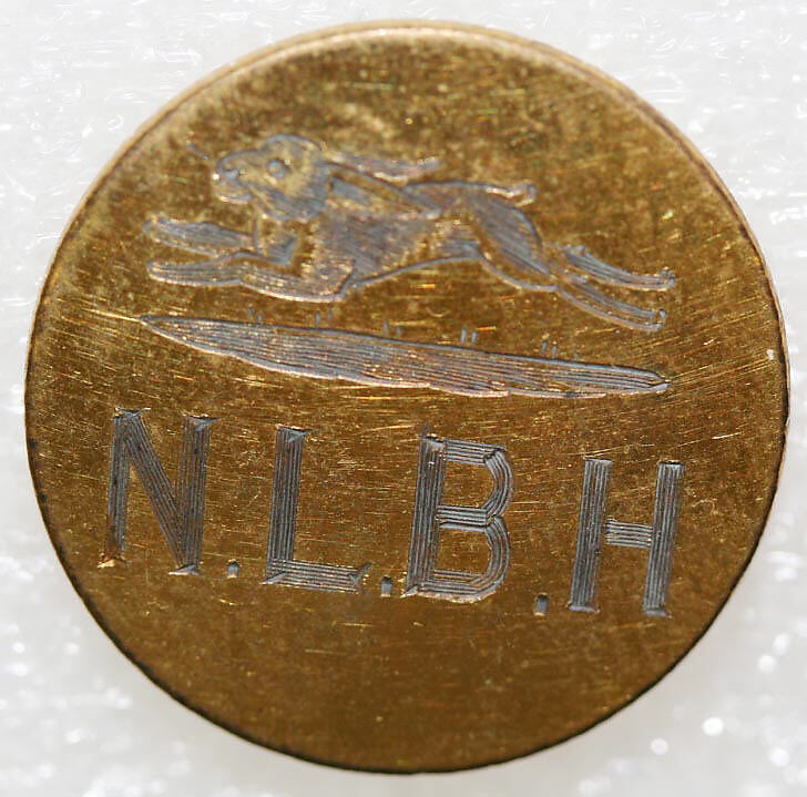 Button, metal, British