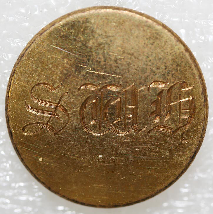 Button, metal, British
