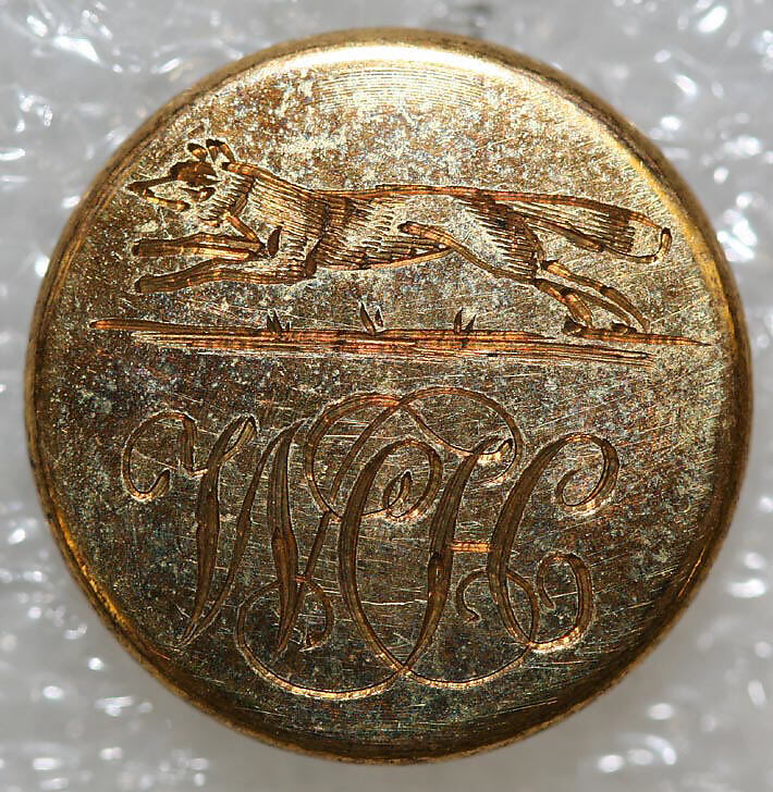 Button, metal, British