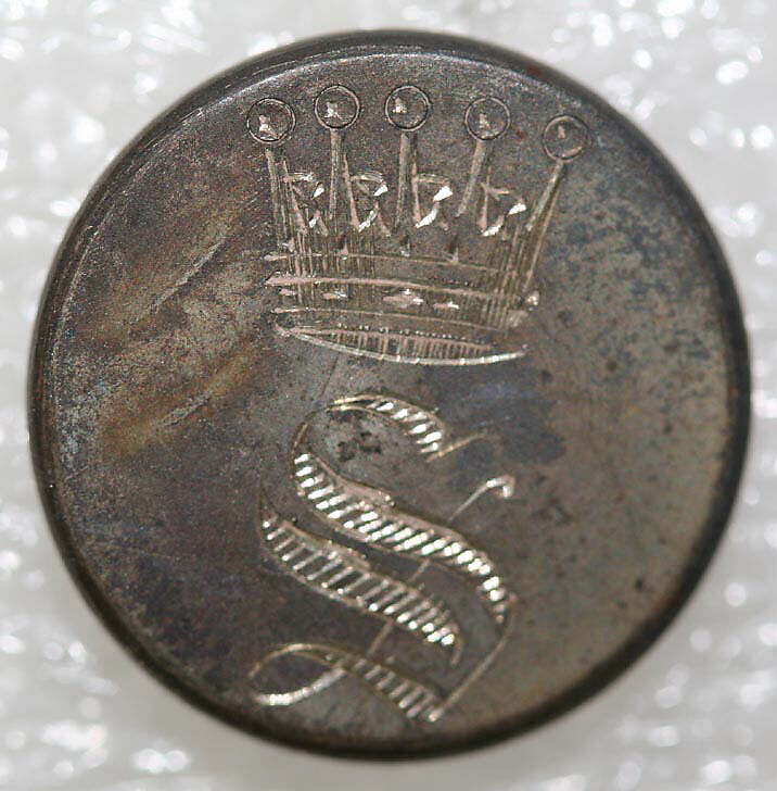 Button, metal, British