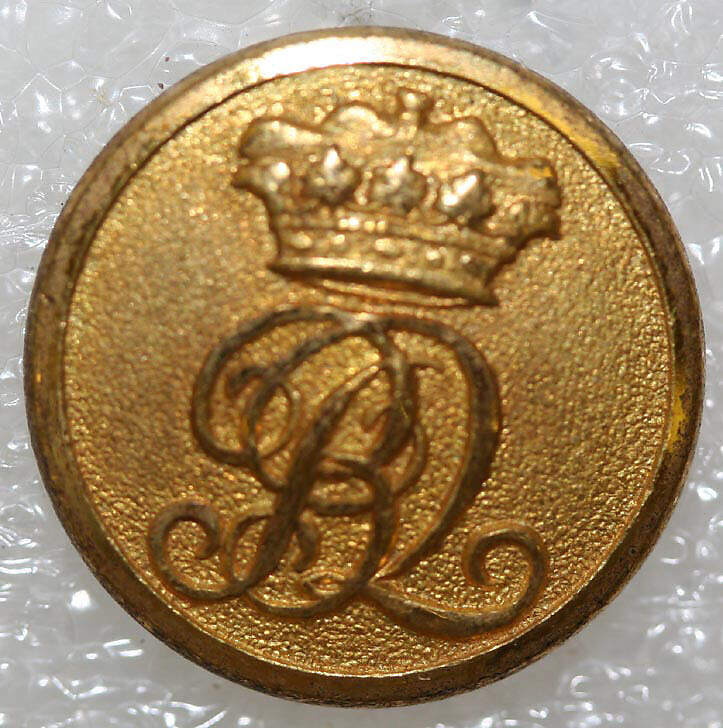 Button, metal, British
