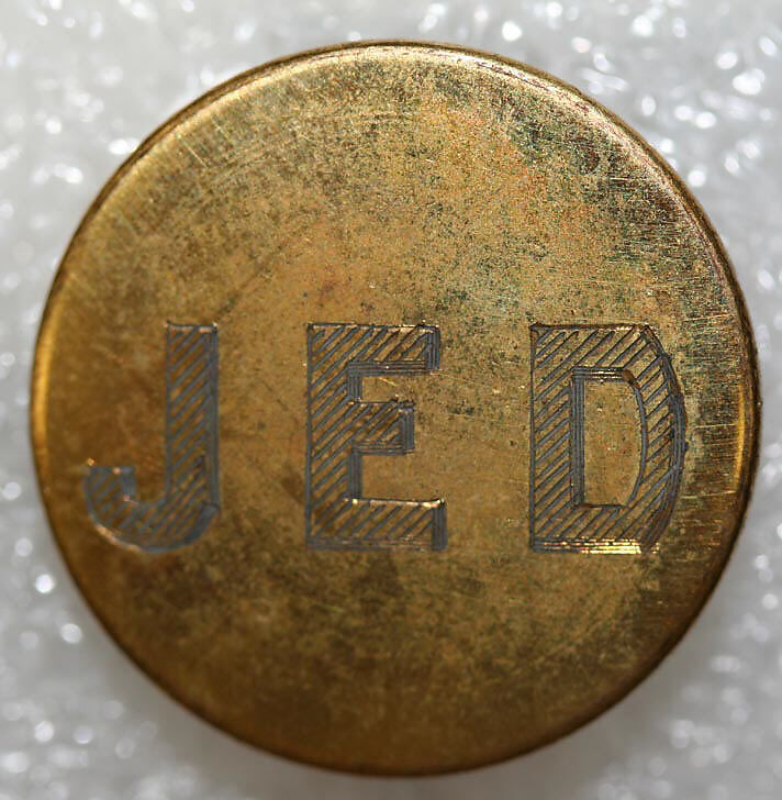 Button, metal, British