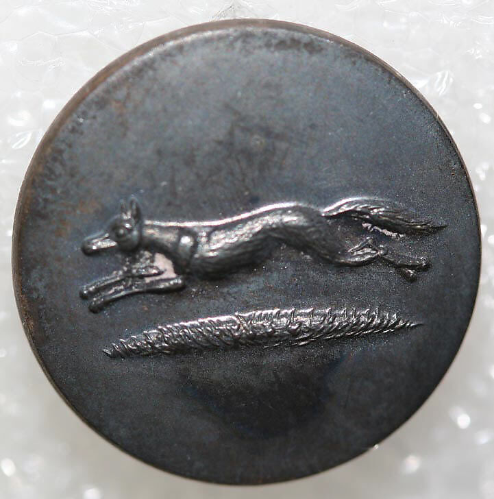 Button, metal, British
