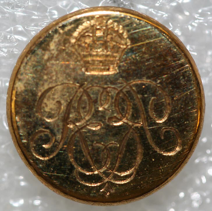 Button, metal, British