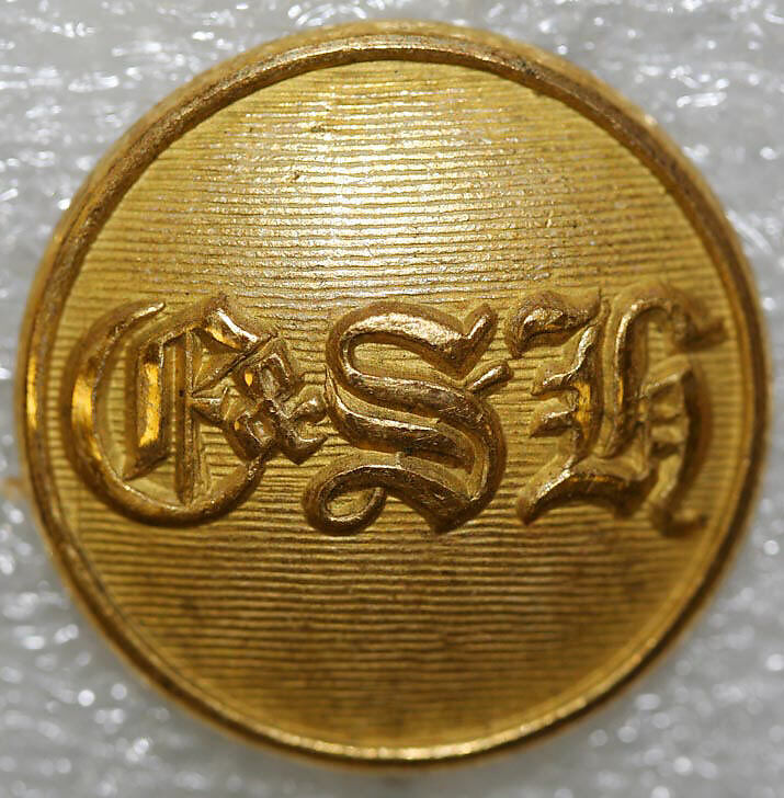 Button, metal, British