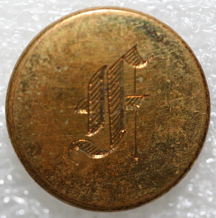 Button, metal, British
