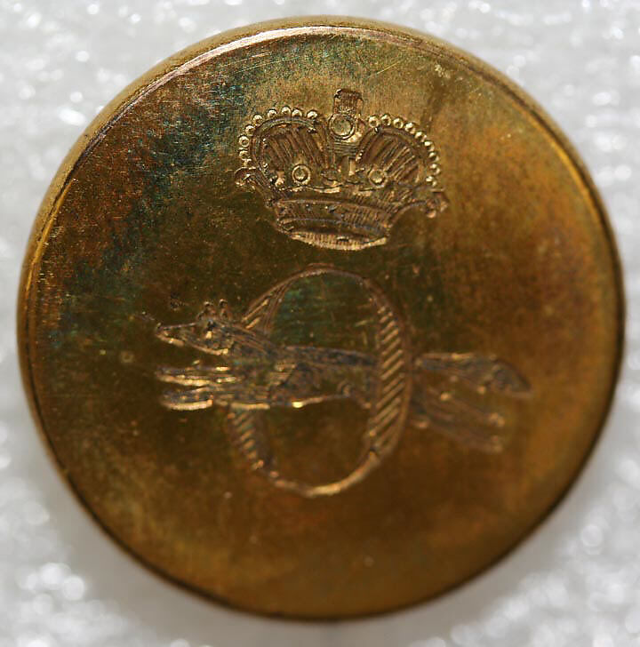 Button, metal, British
