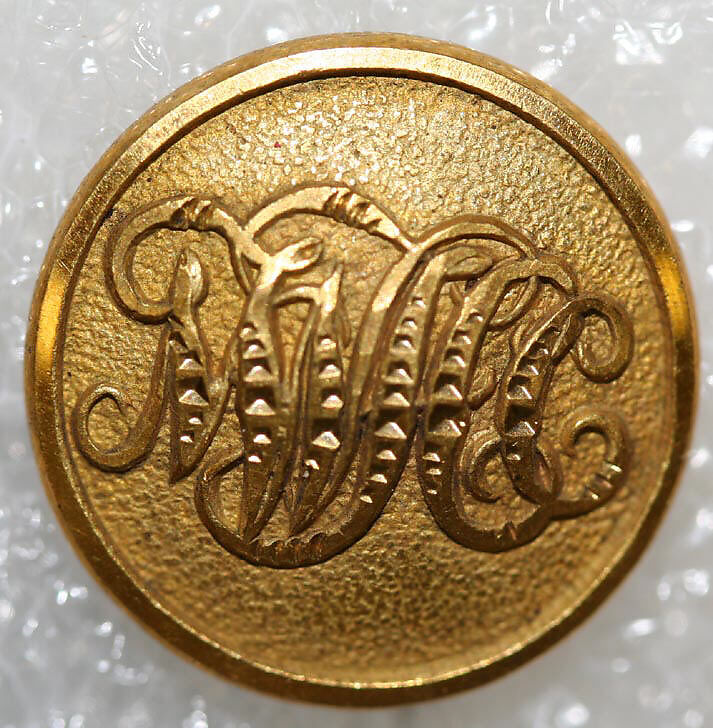 Button, metal, British