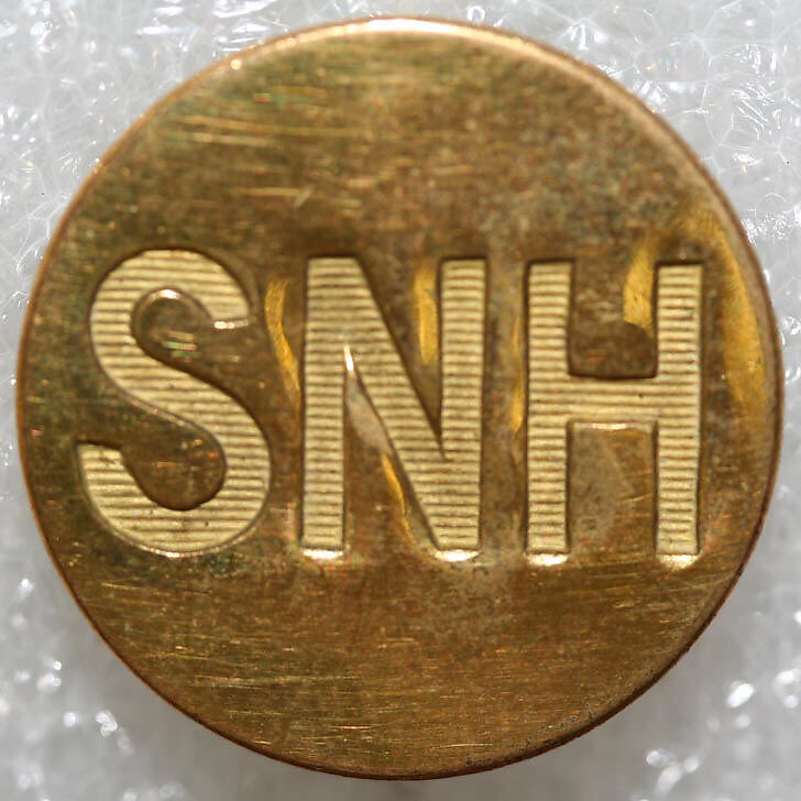 Button, metal, British