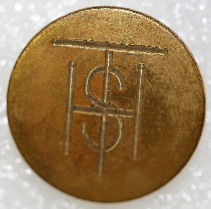 Button, metal, British
