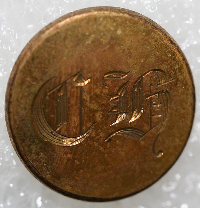 Button, metal, British
