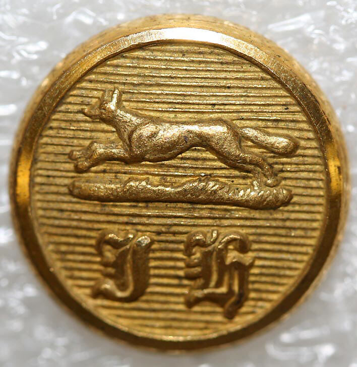 Button, metal, British