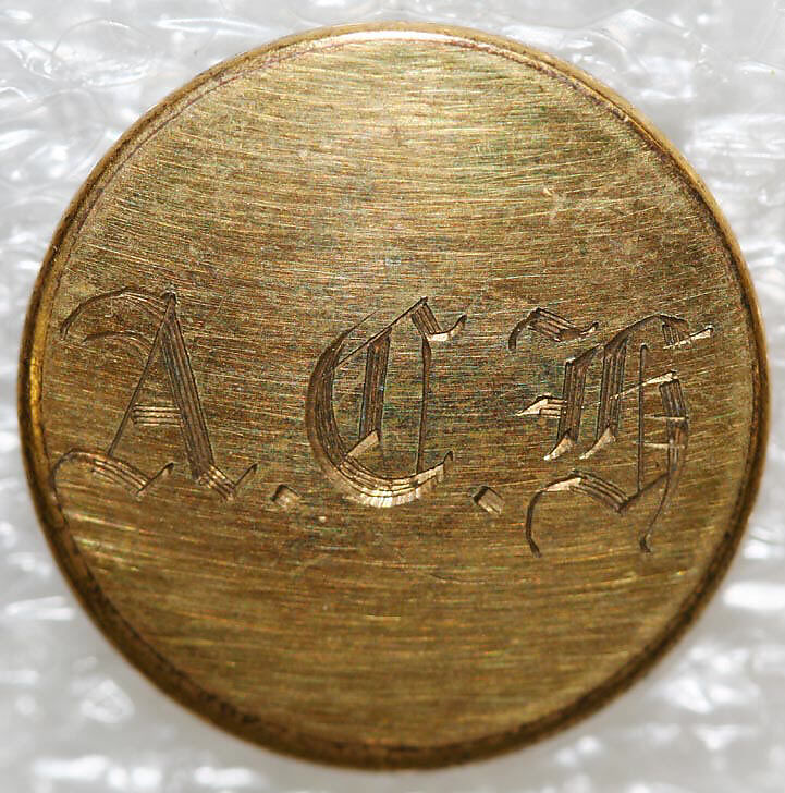 Button, metal, British