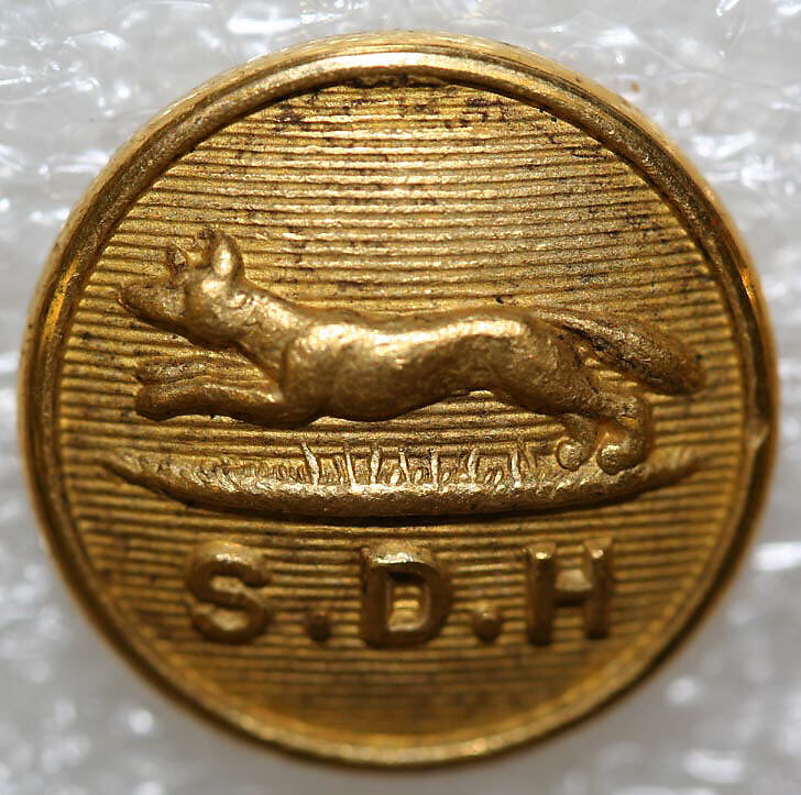 Button, metal, British