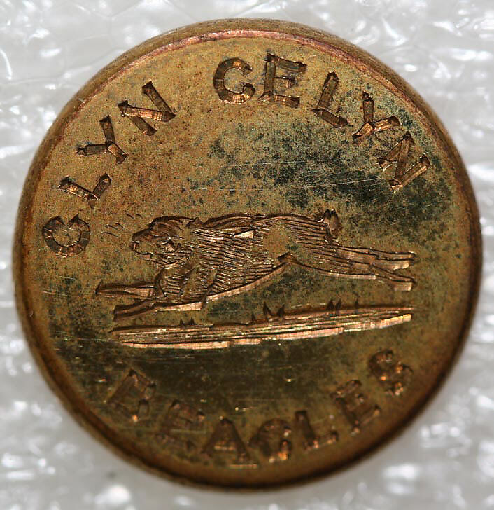 Button, metal, British