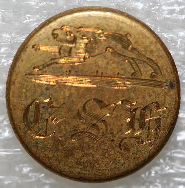 Button, metal, British