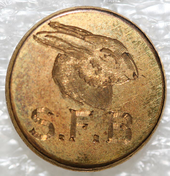 Button, metal, British