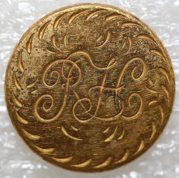 Button, metal, British