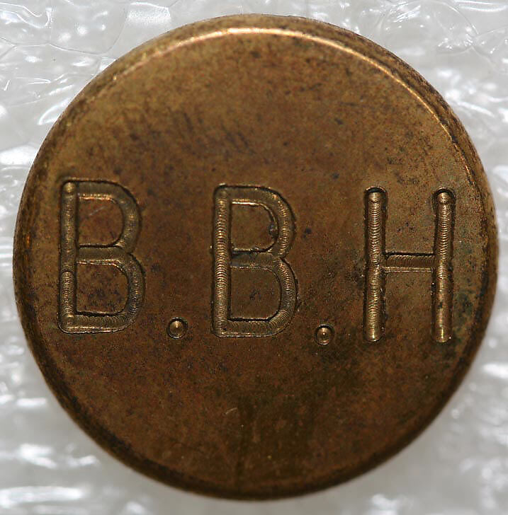 Button, metal, British