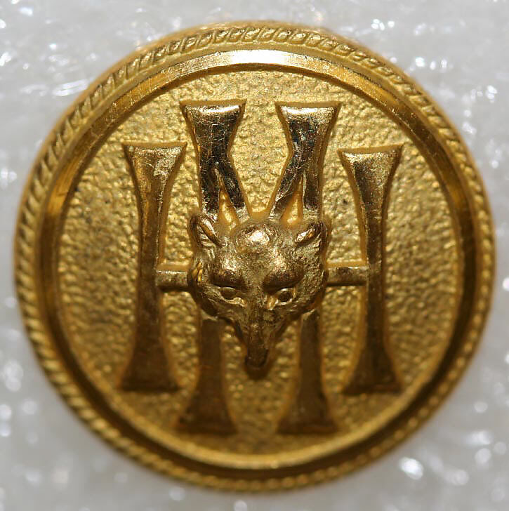 Button, metal, British