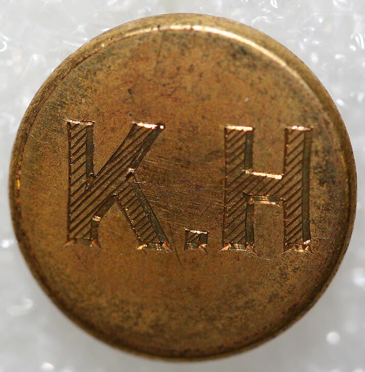 Button, metal, British