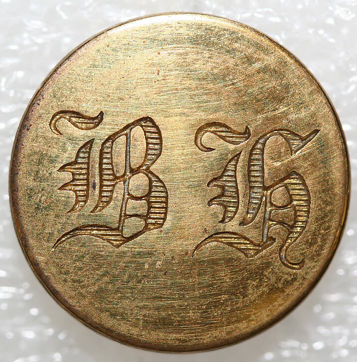 Button, metal, British