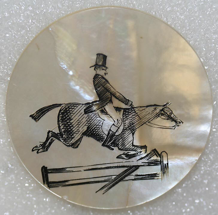 Button, mother-of-pearl, British