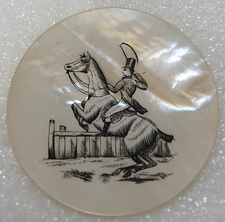 Button, mother-of-pearl, British