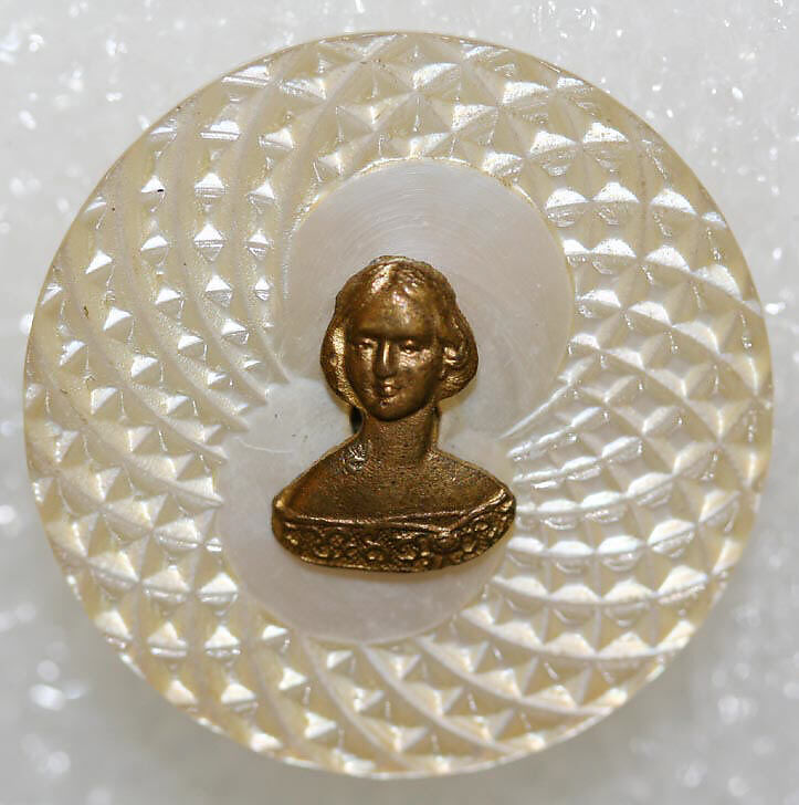 Button, brass, mother-of-pearl, British