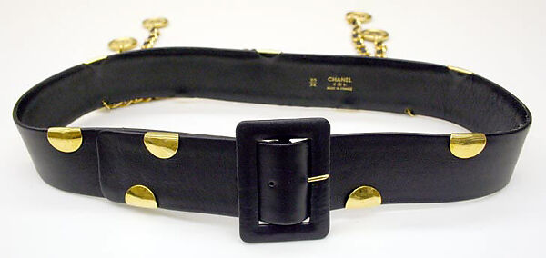 Belt, House of Chanel (French, founded 1910), leather, metal, French 