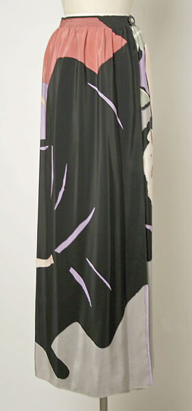 Ensemble, Michael Vollbracht (American, born 1947), a) silk; b) silk, elastic, mother-of-pearl, glass, American