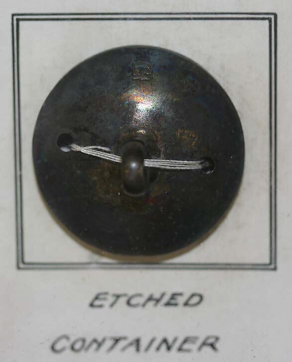 Button, metal, ivory, Italian