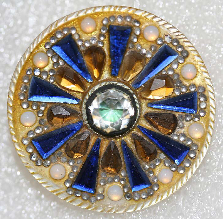 Button, mother-of-pearl, paste, metal, French