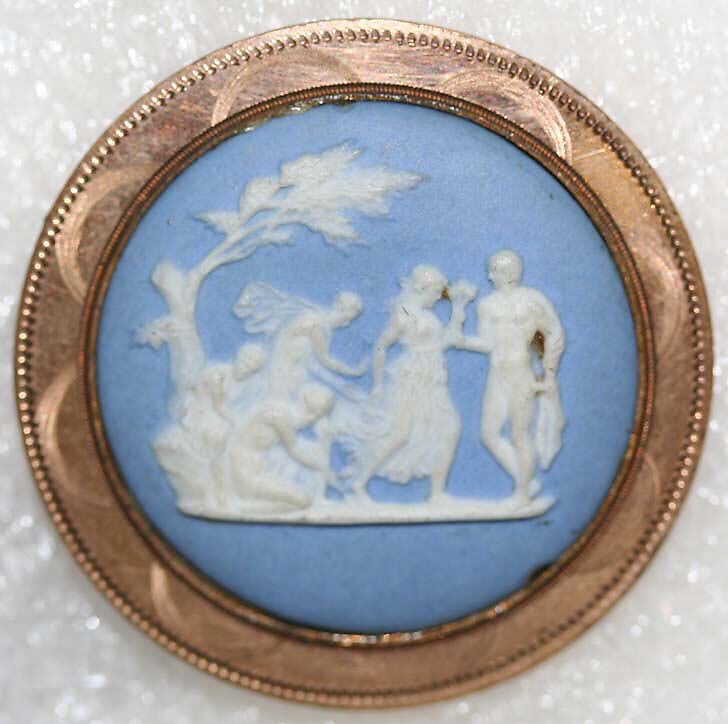 Button, jasper, metal, British