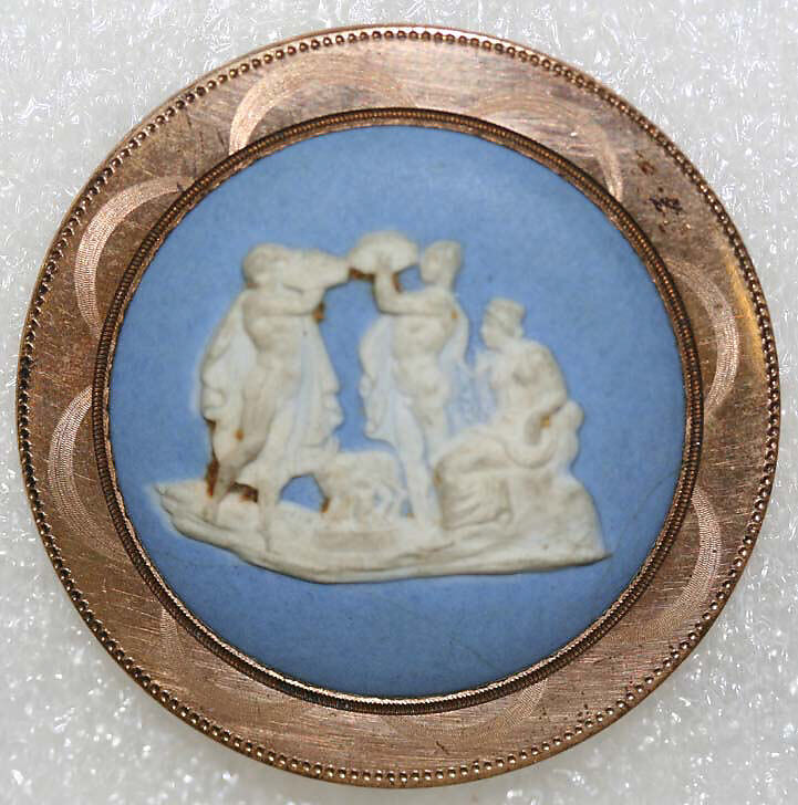 Button, jasper, metal, British