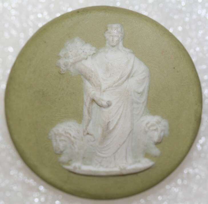 Button, jasper, metal, British