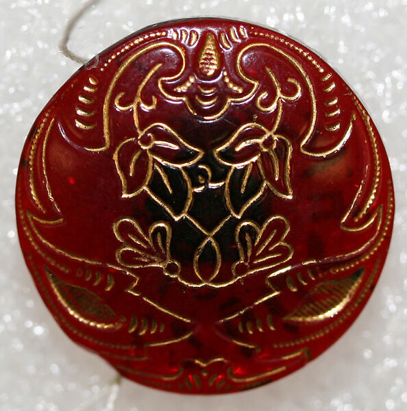 Button, glass, American or European