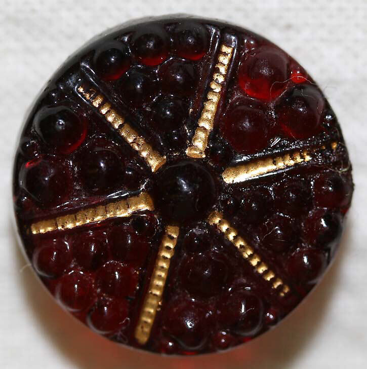 Button, glass, American or European