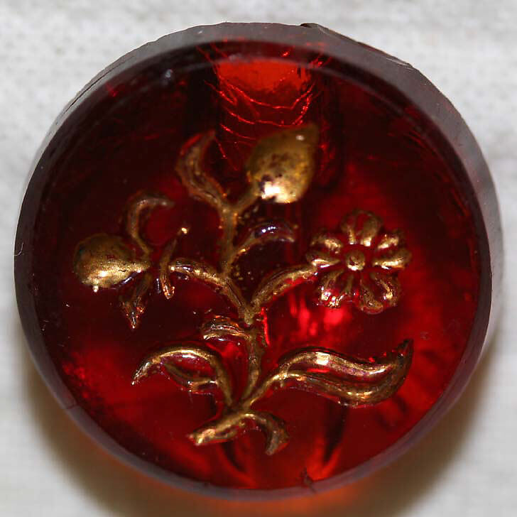 Button, glass, American or European