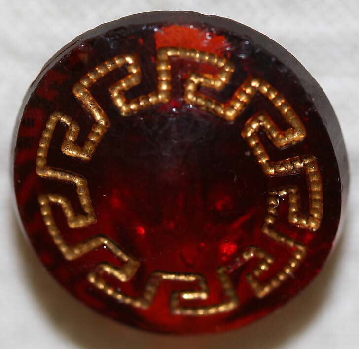 Button, glass, American or European