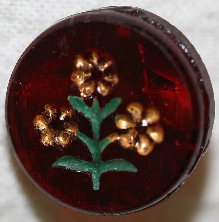 Button, glass, American or European