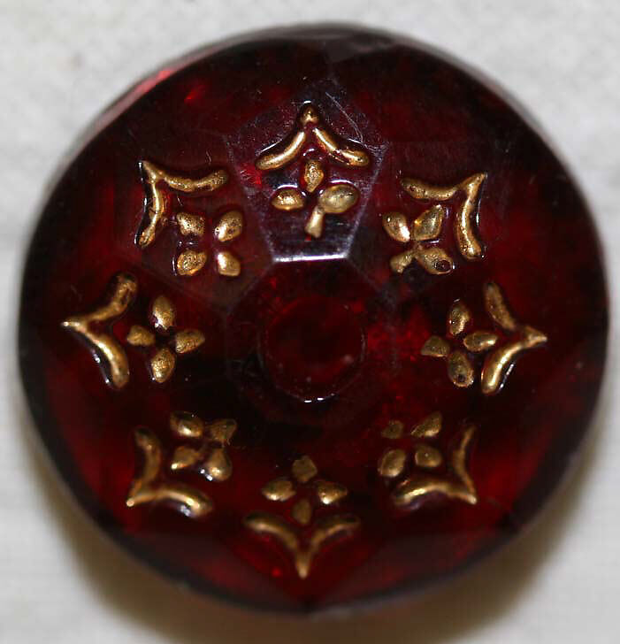 Button, glass, American or European