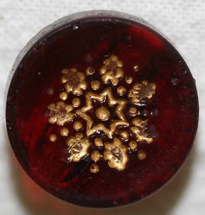 Button, glass, American or European