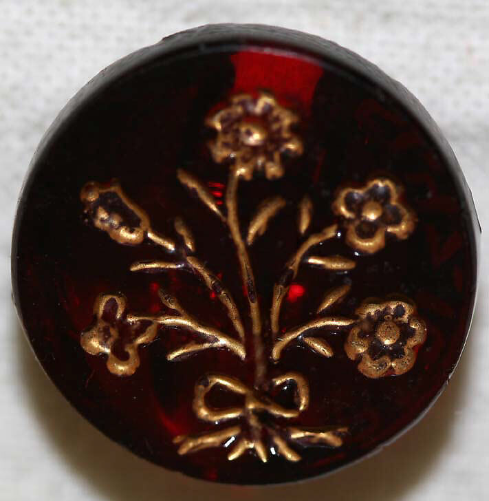 Button, glass, American or European