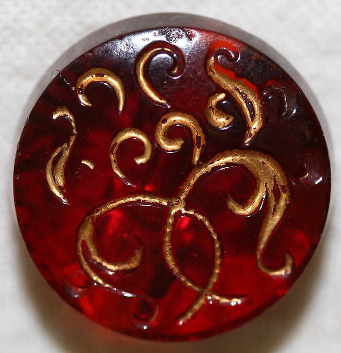 Button, glass, American or European