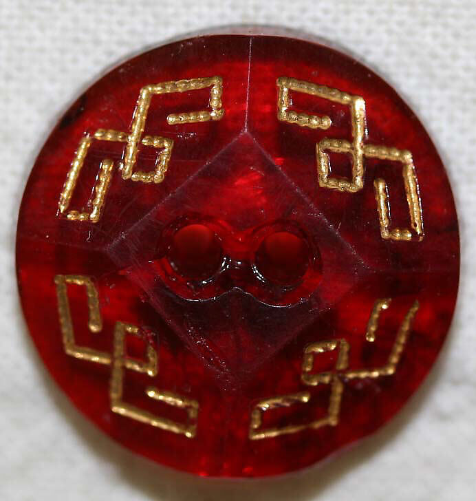 Button, glass, American or European