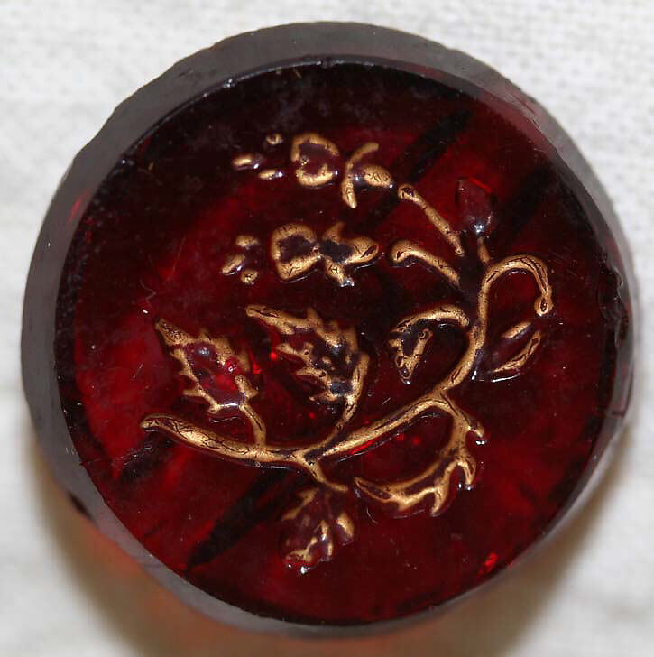 Button, glass, American or European