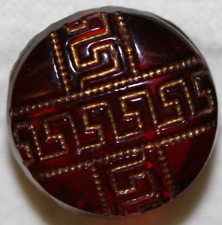 Button, glass, American or European
