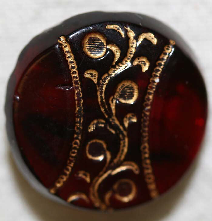 Button, glass, American or European