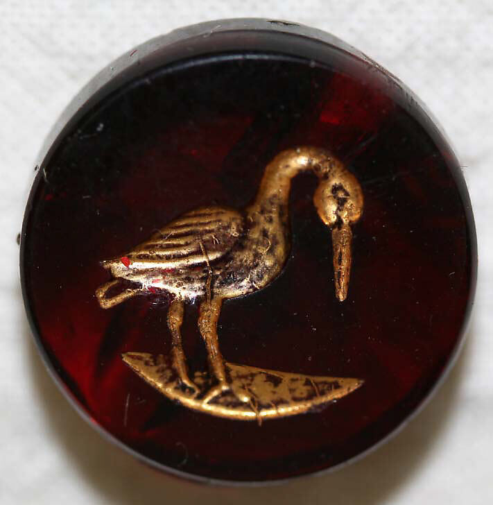 Button, glass, American or European